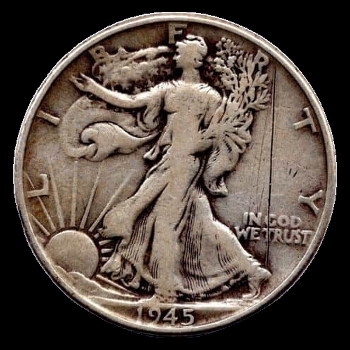 1945 Walking Liberty Half Dollar: Planchet Crack
