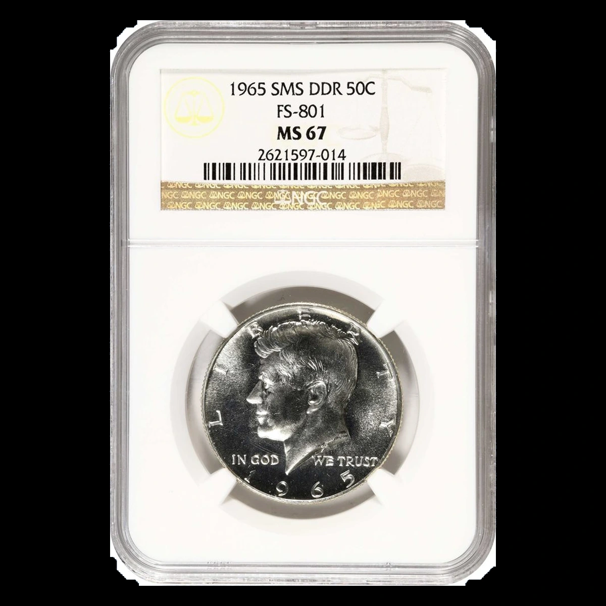 1965 Kennedy Half Dollar: Doubled Die Reverse