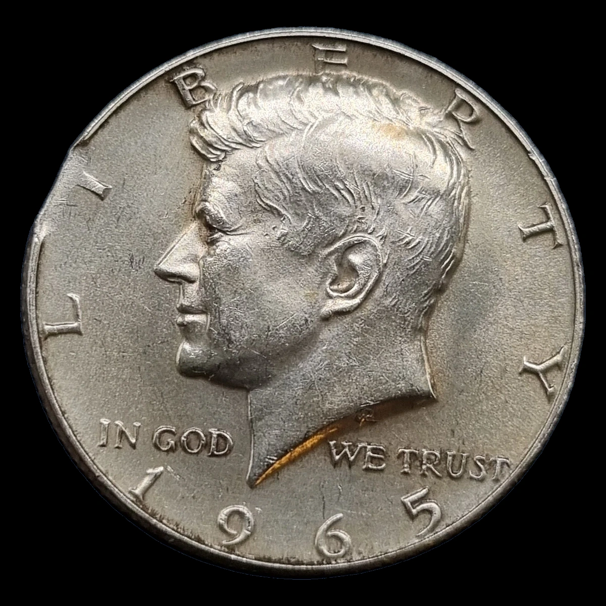 1965 Kennedy Half Dollar: Clipped Planchet