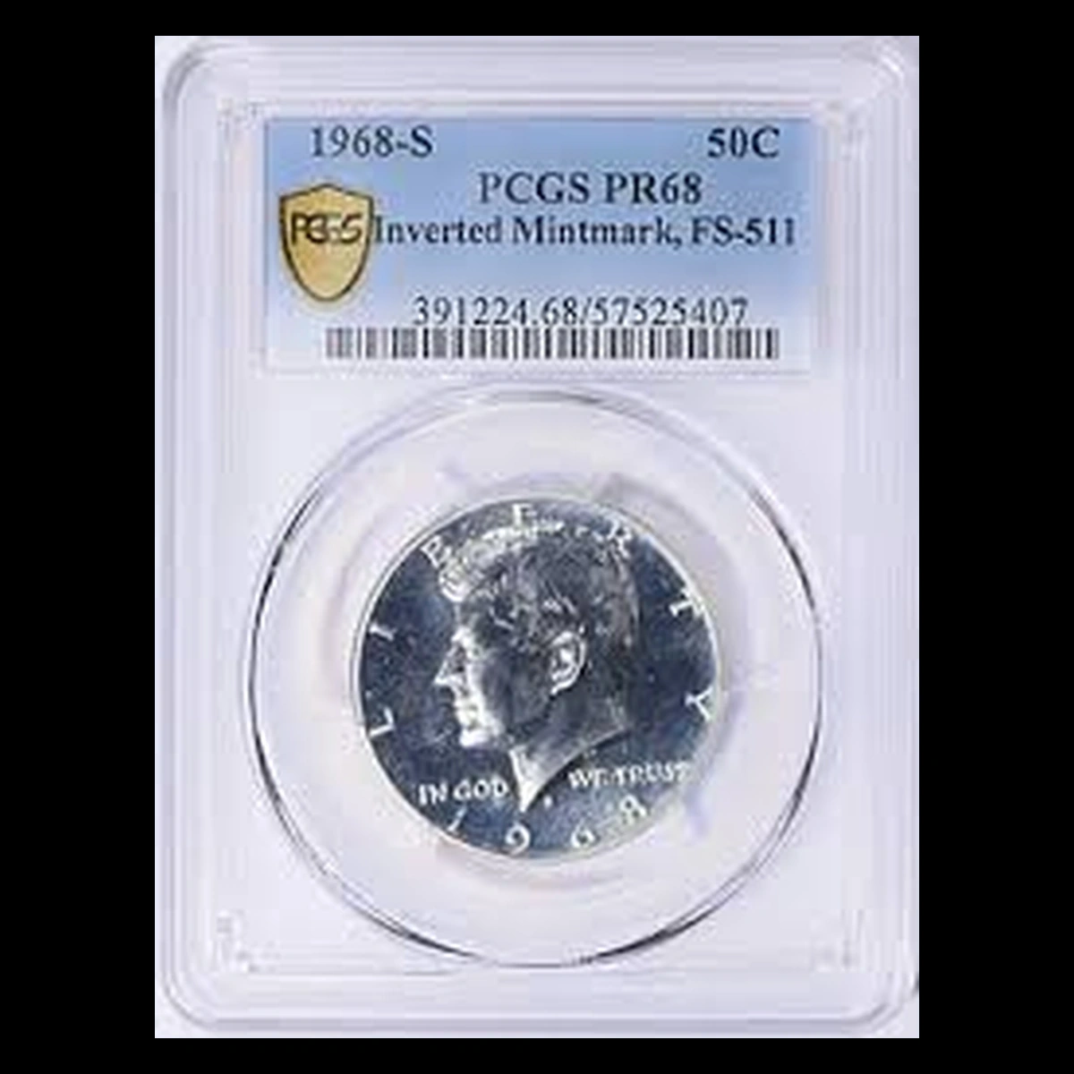 1968 Kennedy Half Dollar: Inverted Mintmark