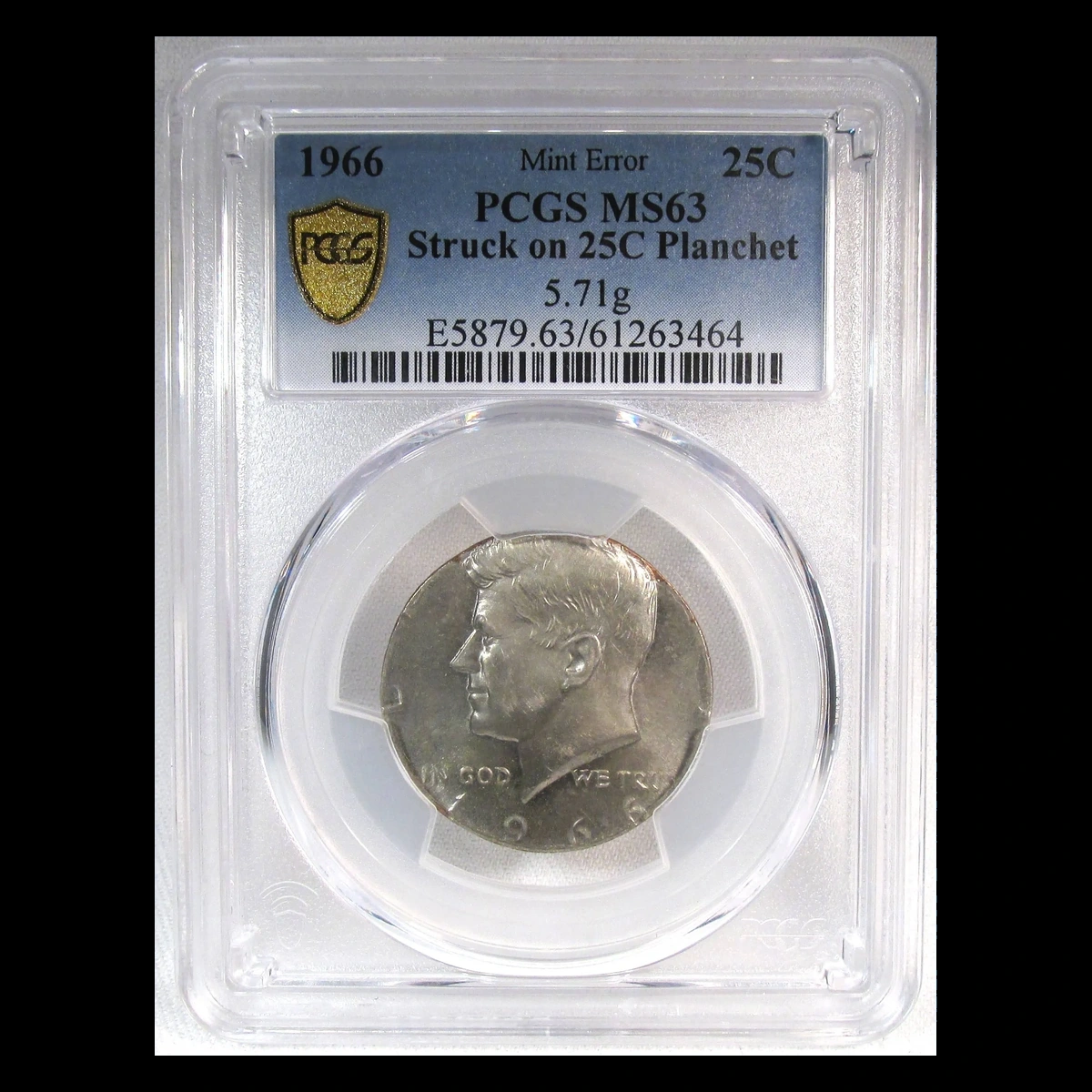 1966 Kennedy Half Dollar: Struck on a Quarter Planchet