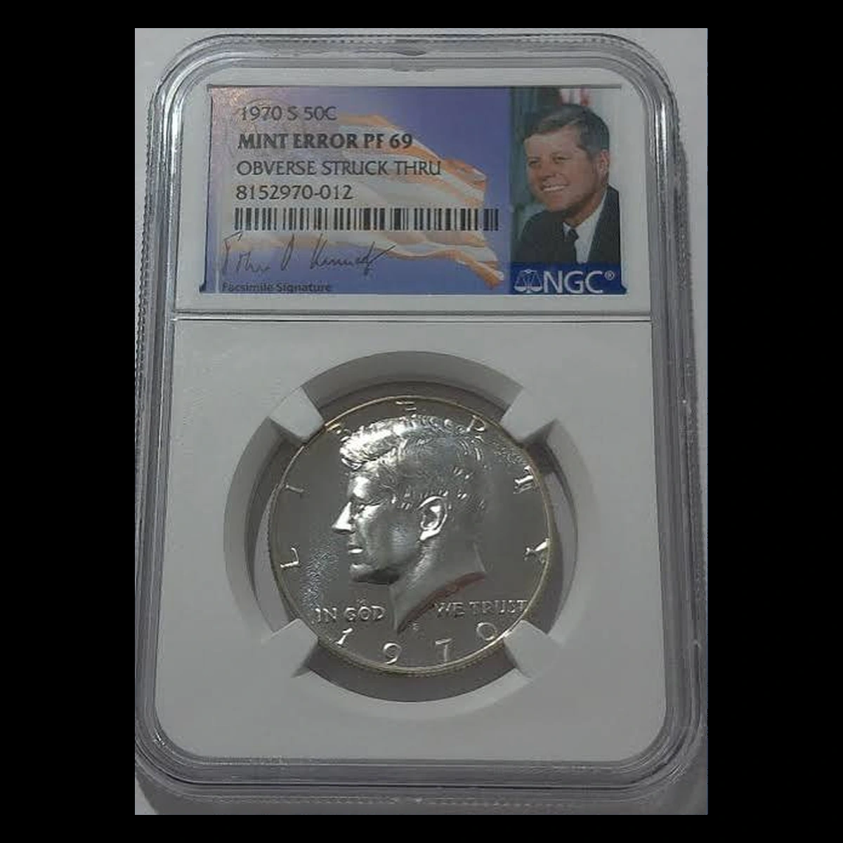 1970 Kennedy Half Dollar: Struck Through