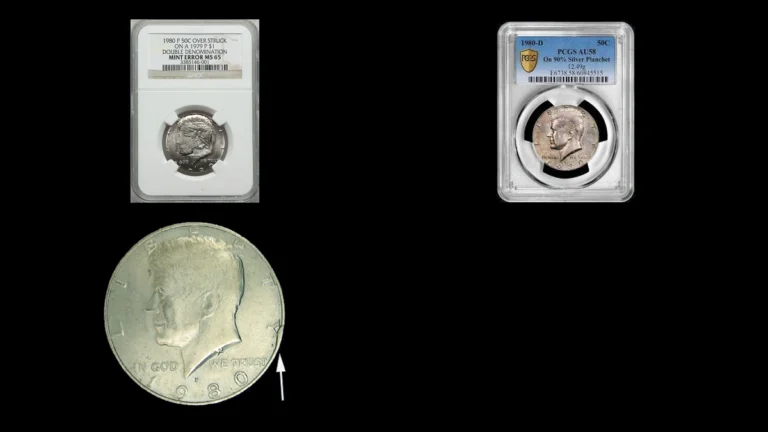 1980 Half Dollar Errors — error coin photographs