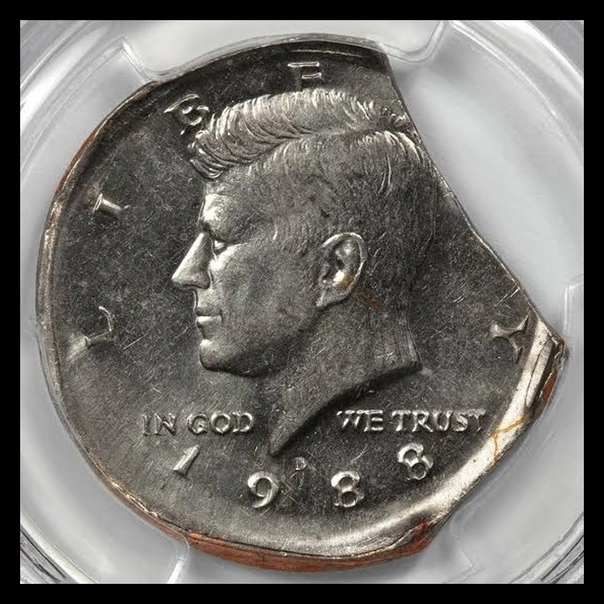 1988 Kennedy Half Dollar: Clipped Planchet