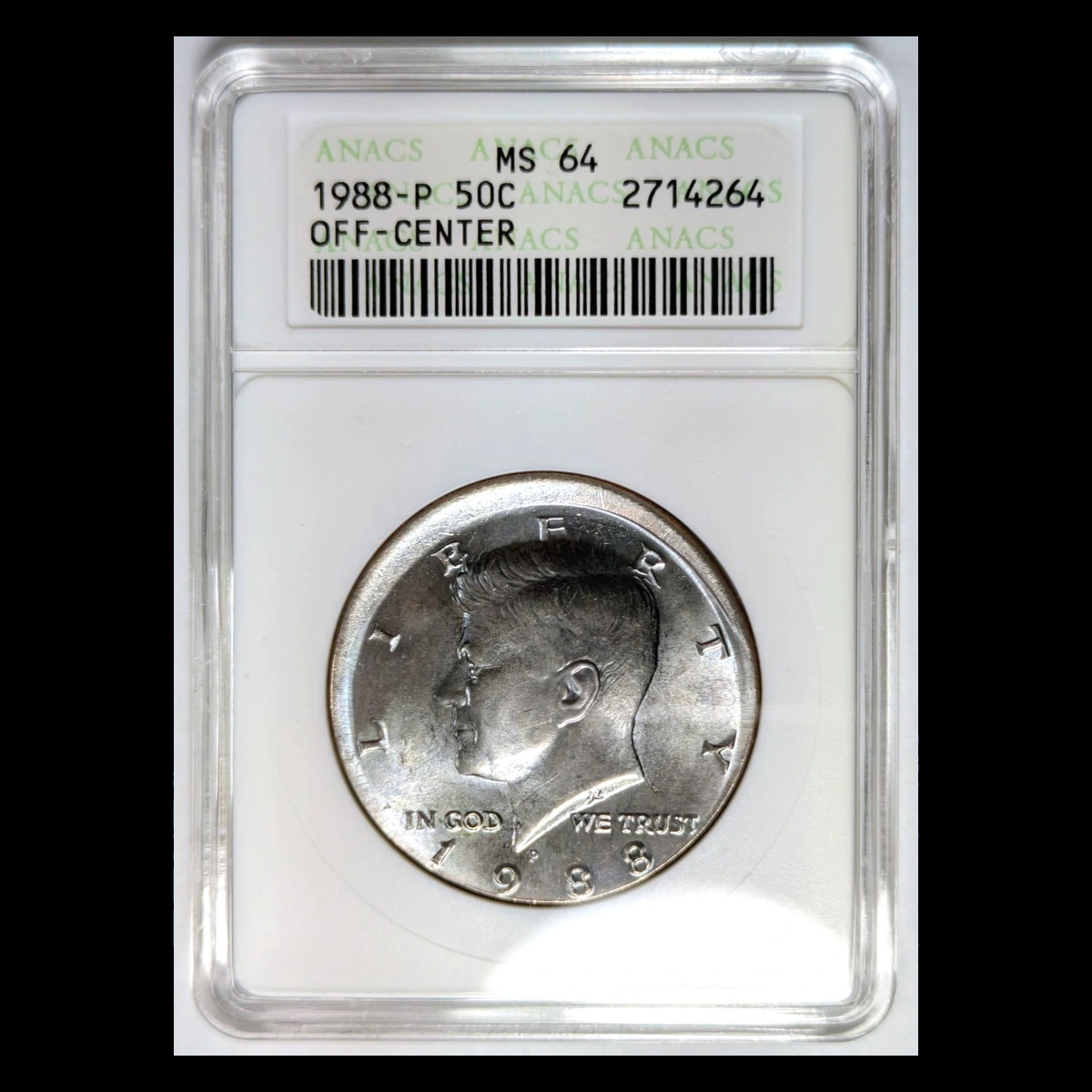 1988 Kennedy Half Dollar: Off-Center Strike