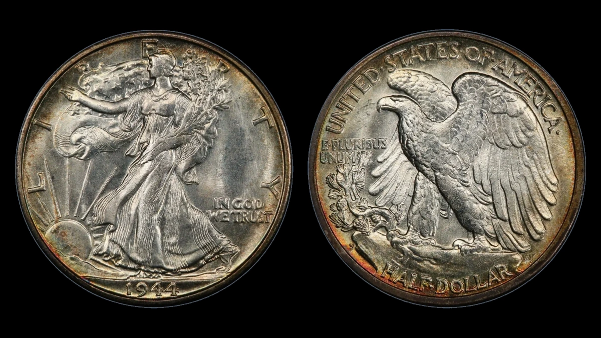 1944-S Inv Mintmark FS-511 Walking Liberty Half Dollar