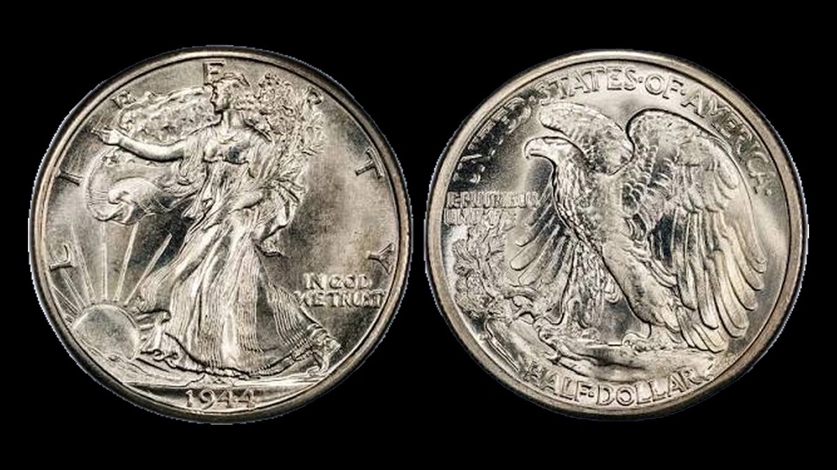 1944 Walking Liberty Half Dollar: Repunched Design