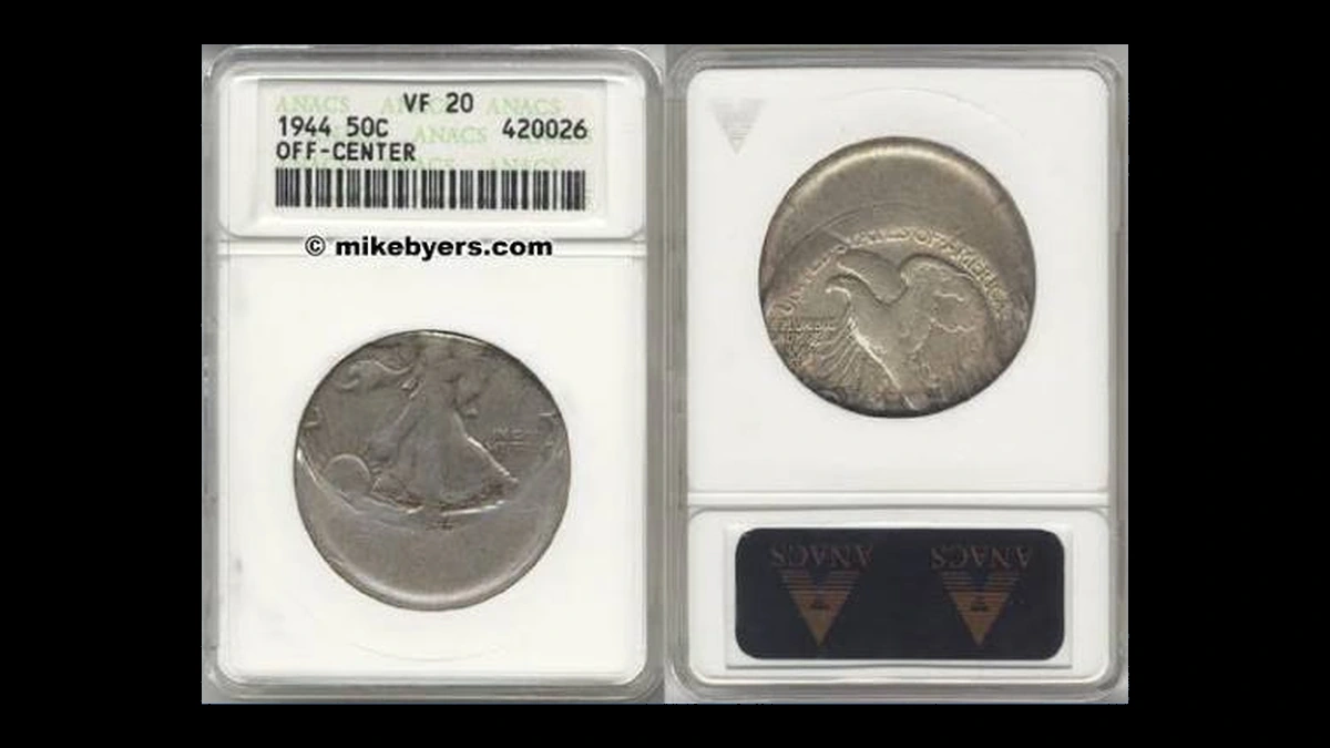 1944 Walking Liberty Half Dollar: Off-Center Strike