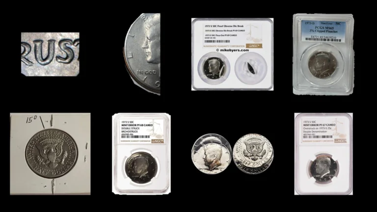 1973 Half Dollar Errors — error coin photographs