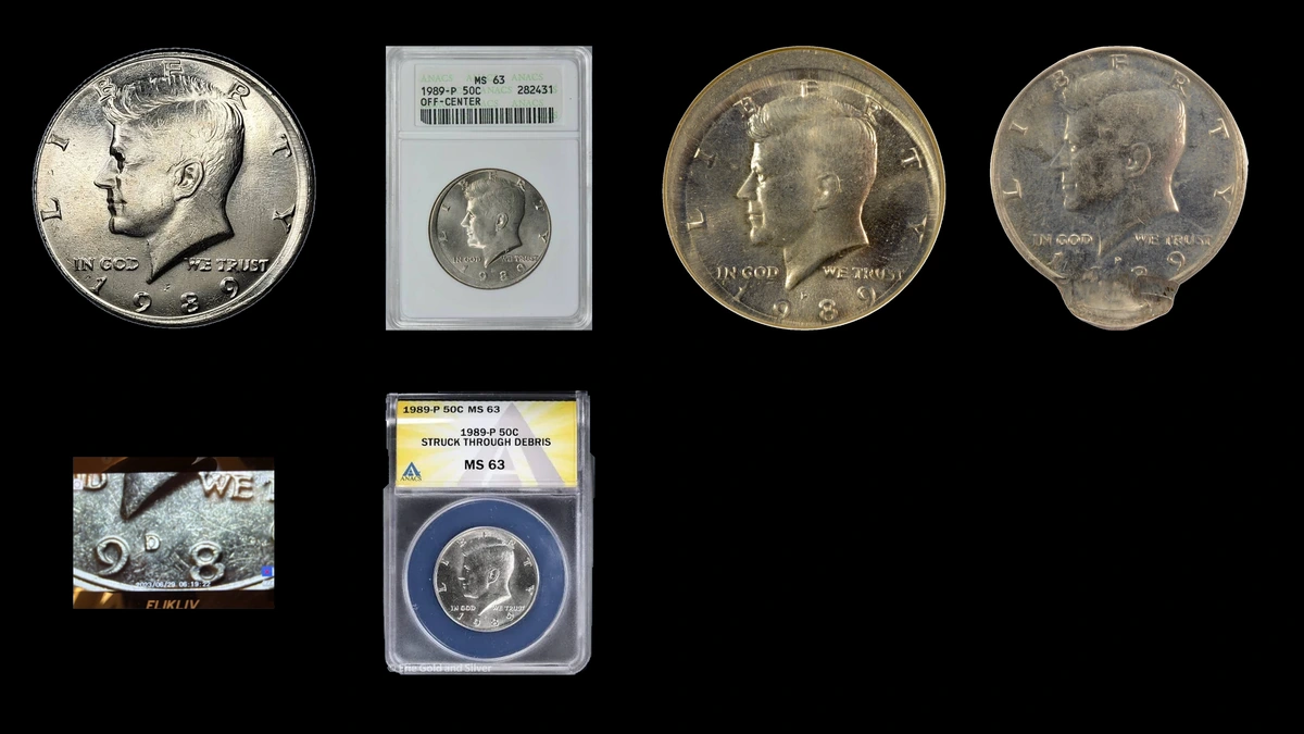 1989 Half Dollar Errors — error coin photographs