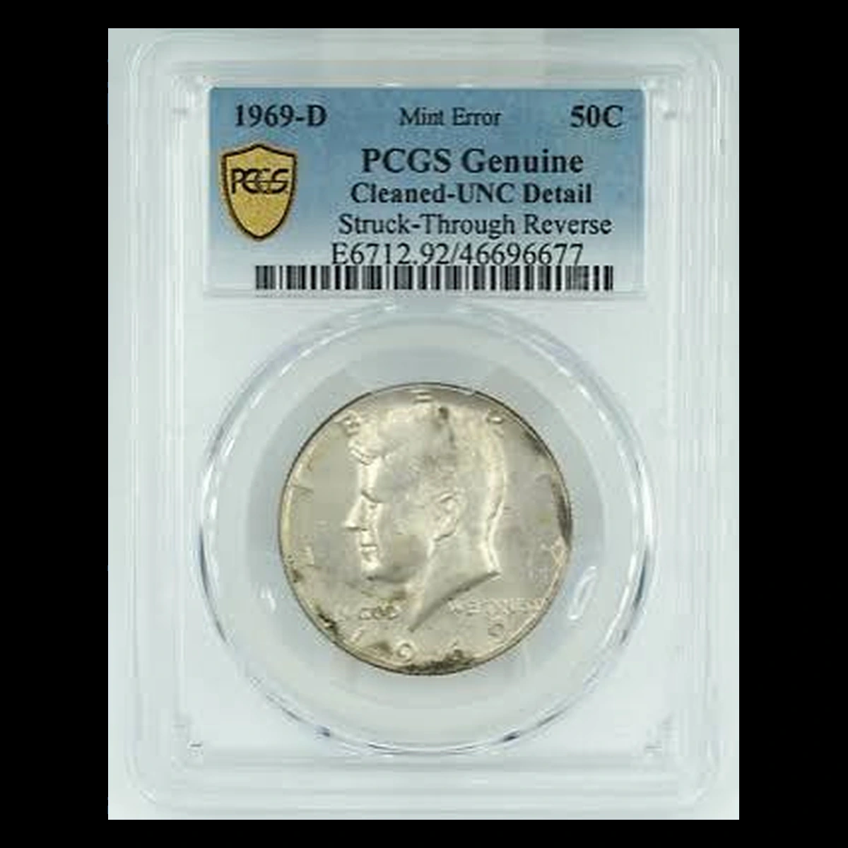 1969 Kennedy Half Dollar: Struck-Through Error