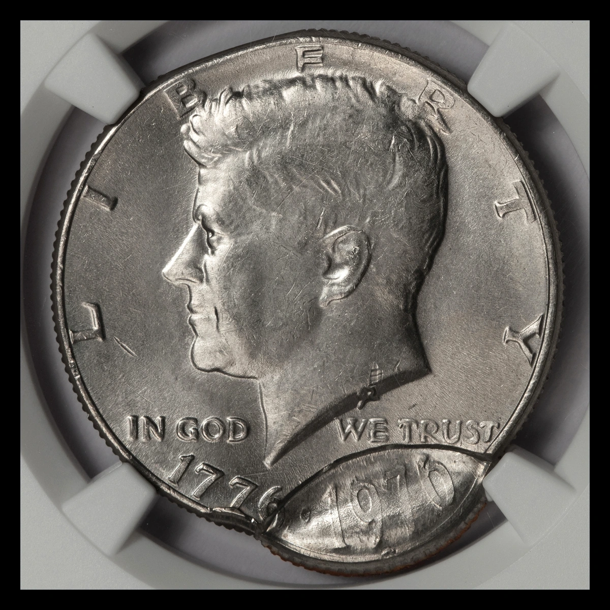 1976 Kennedy Half Dollar: Indent