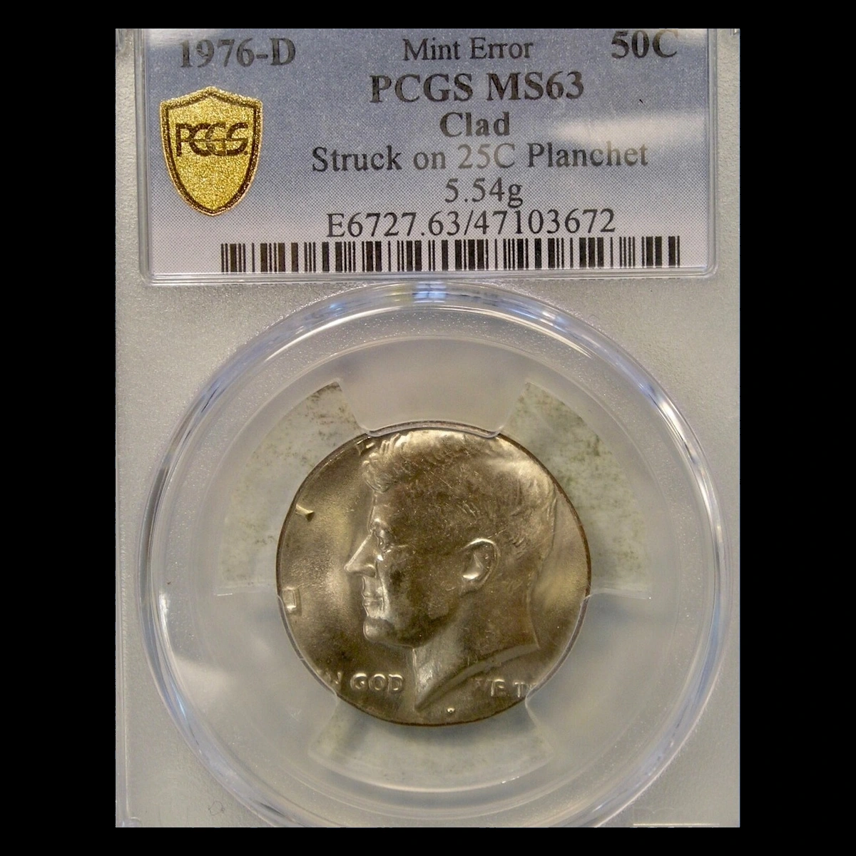 1976 Kennedy Half Dollar: Struck on a Quarter Blank