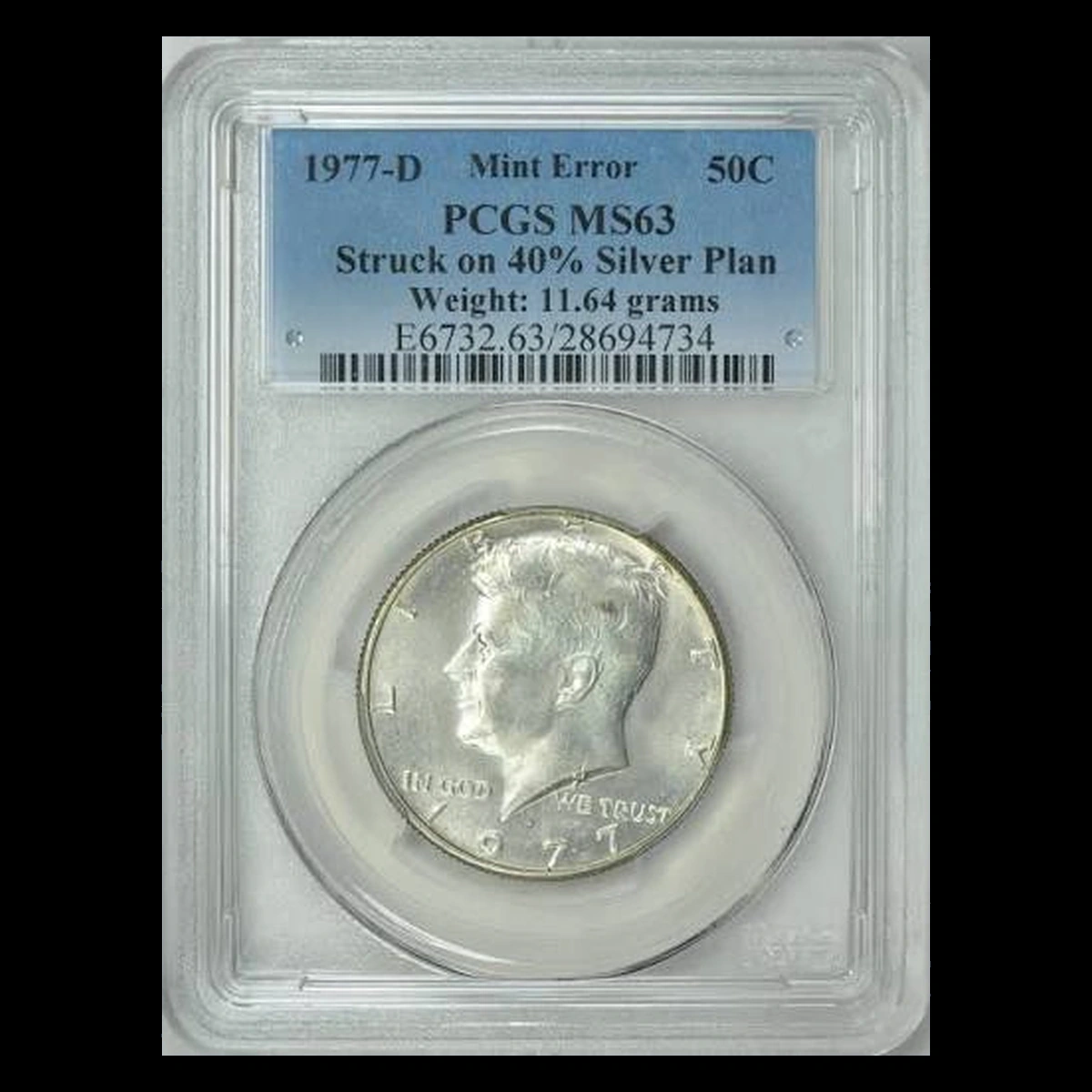1977 Kennedy Half Dollar: Wrong Planchet / Off-Metal Strike