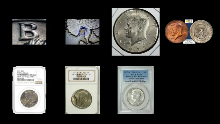 1977 Half Dollar Errors — error coin photographs