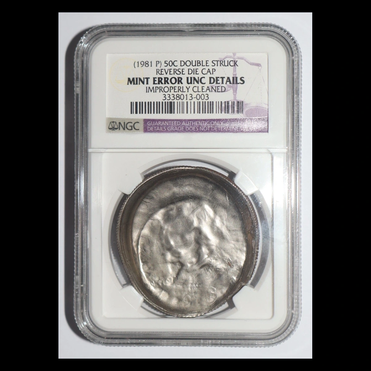 1981 Kennedy Half Dollar: double-struck reverse die cap