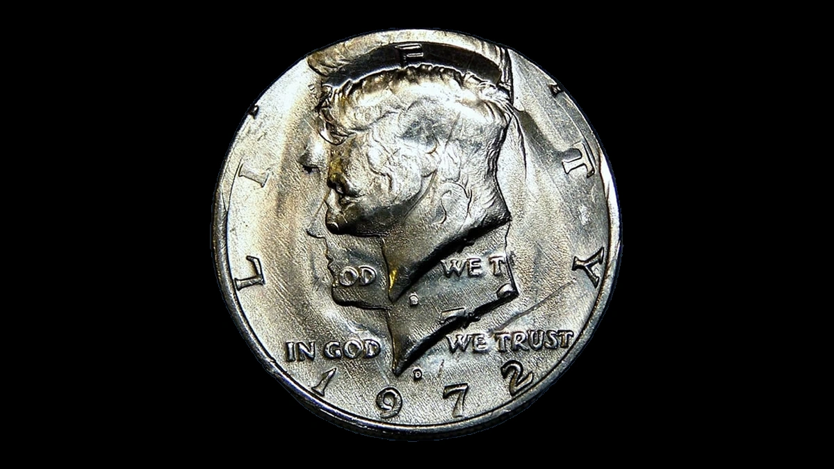 1972 Kennedy Half Dollar: double strike