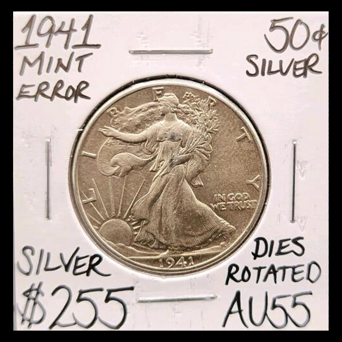 1941 Walking Liberty Half Dollar: Rotated Dies
