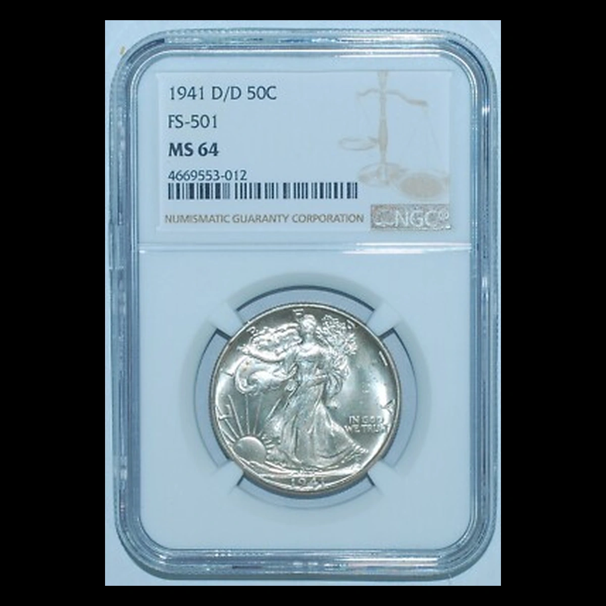 1941 Walking Liberty Half Dollar: Repunched Mintmark