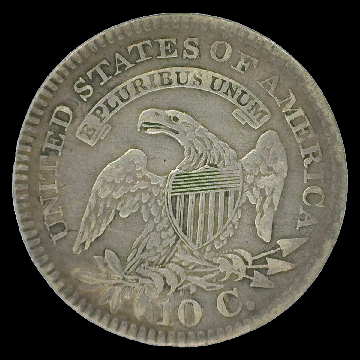 1820 Capped Bust Dime: Repunched / Blundered Reverse Letters