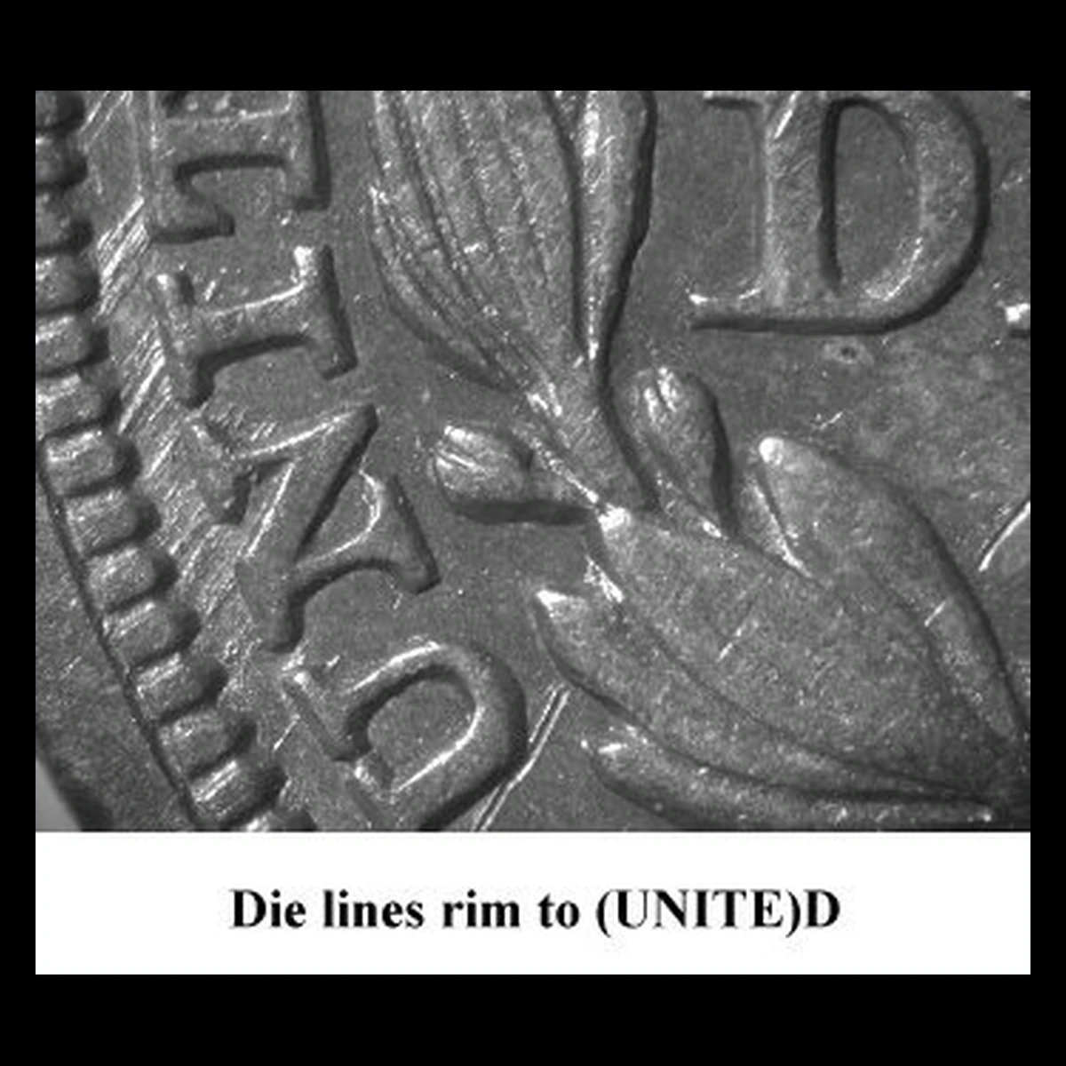 1844 Liberty Seated Dime: Die Gouge