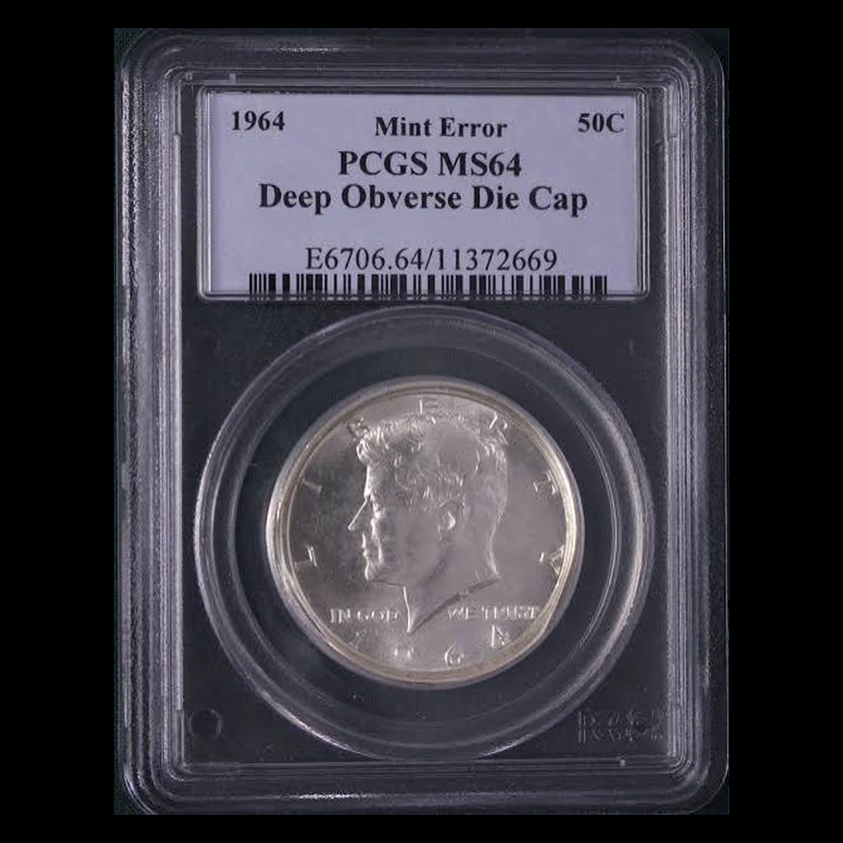1964 Kennedy Half Dollar: Die Cap