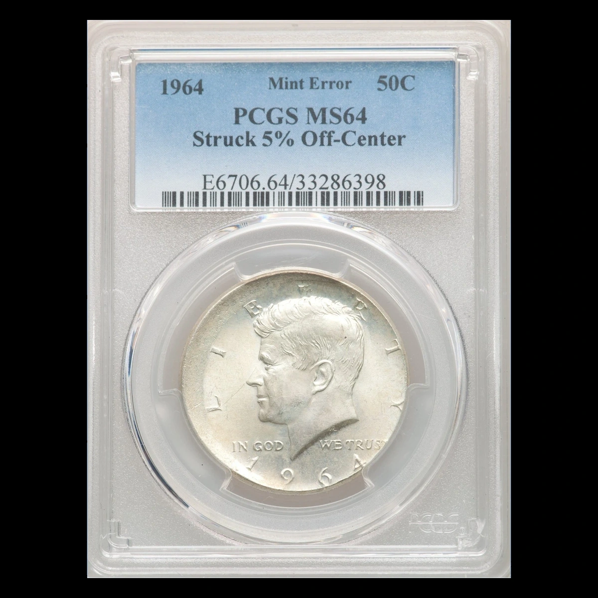 1964 Kennedy Half Dollar: Off-Center Strike