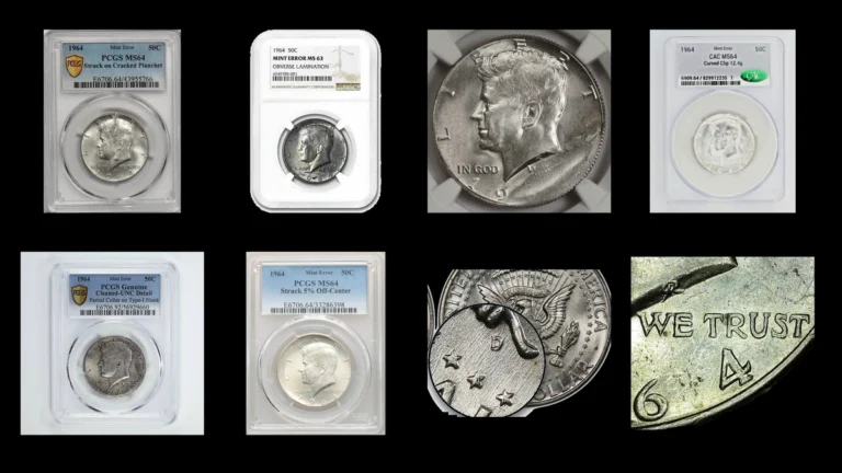 1964 Half Dollar Errors — error coin photographs
