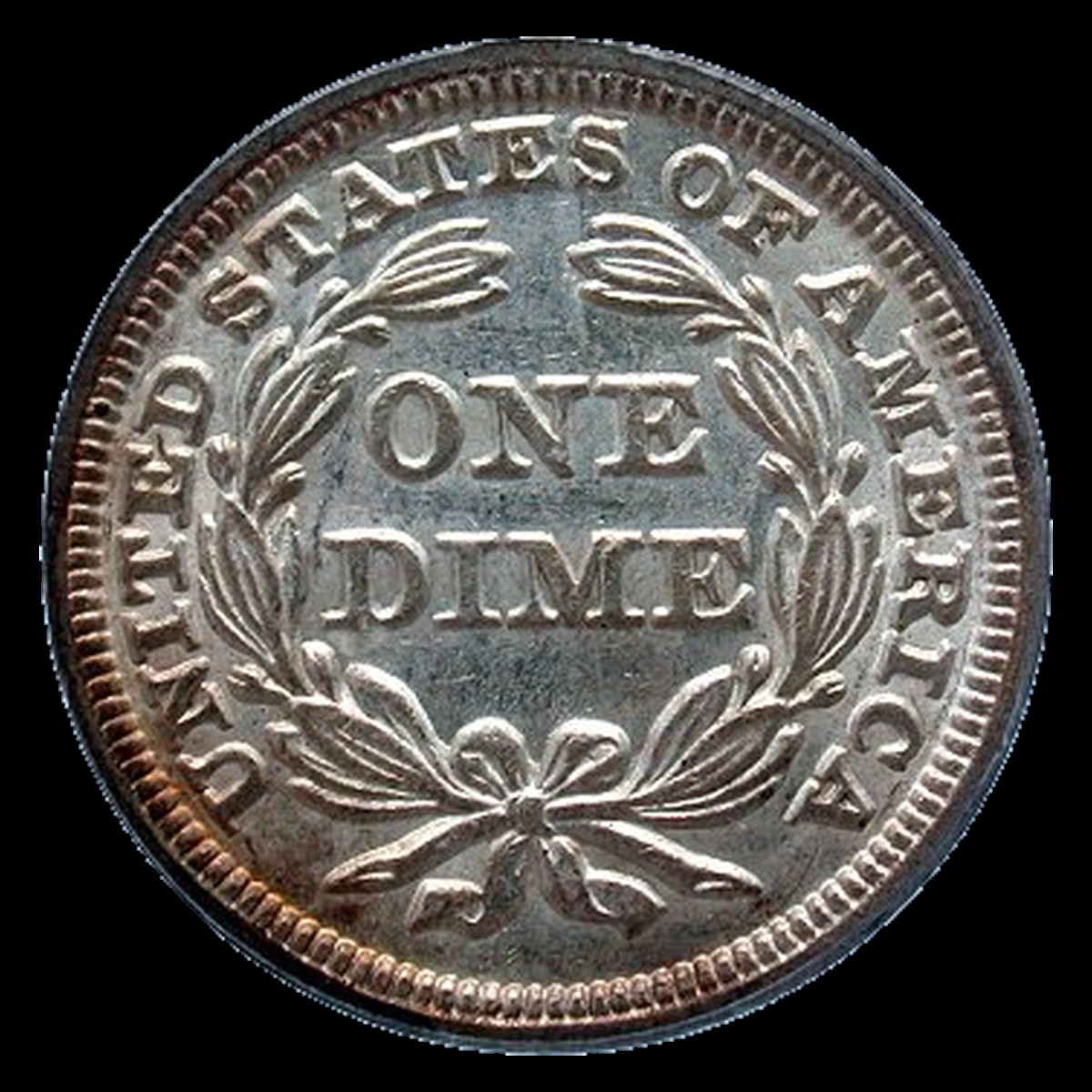 1848 Liberty Seated Dime: Die Crack