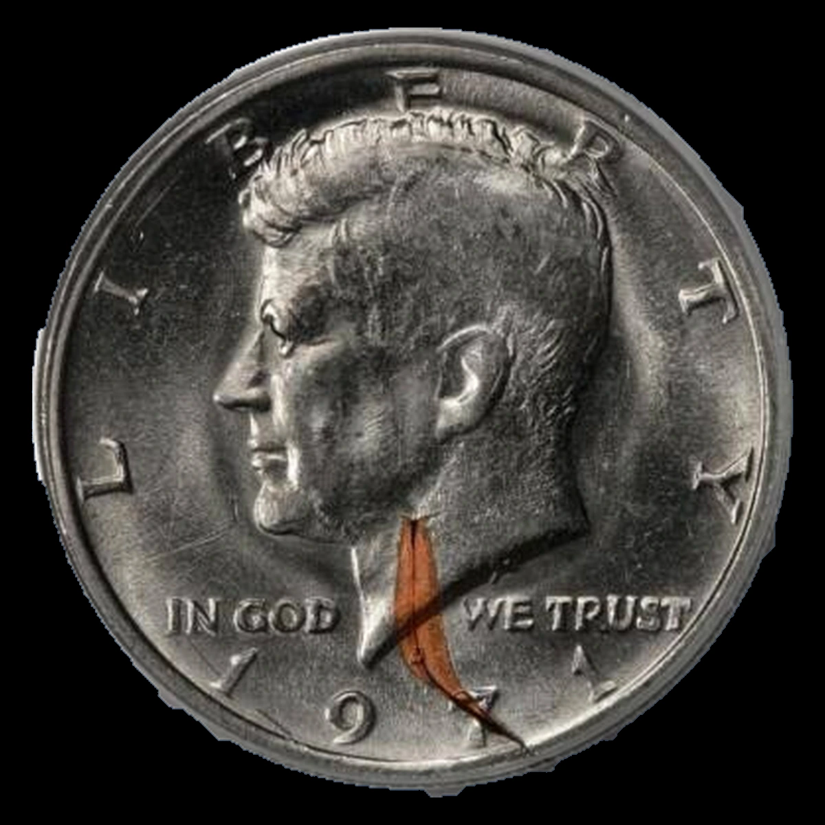 1971 Kennedy Half Dollar: Lamination