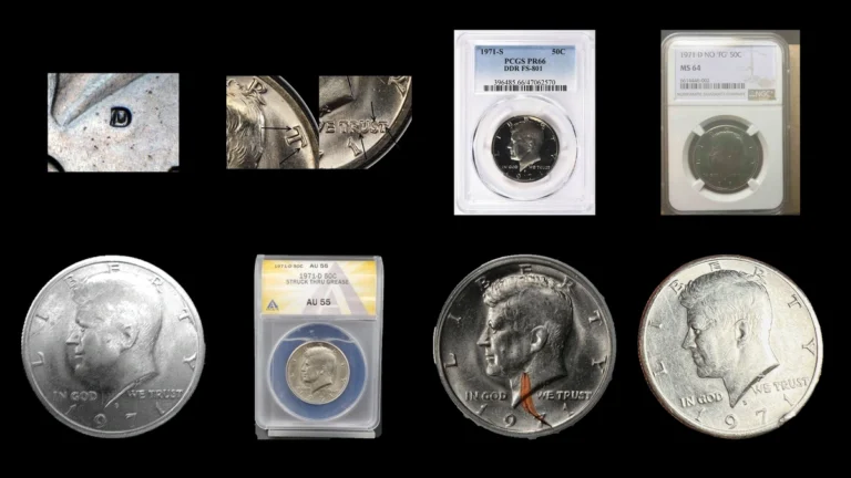 1971 Half Dollar Errors — error coin photographs
