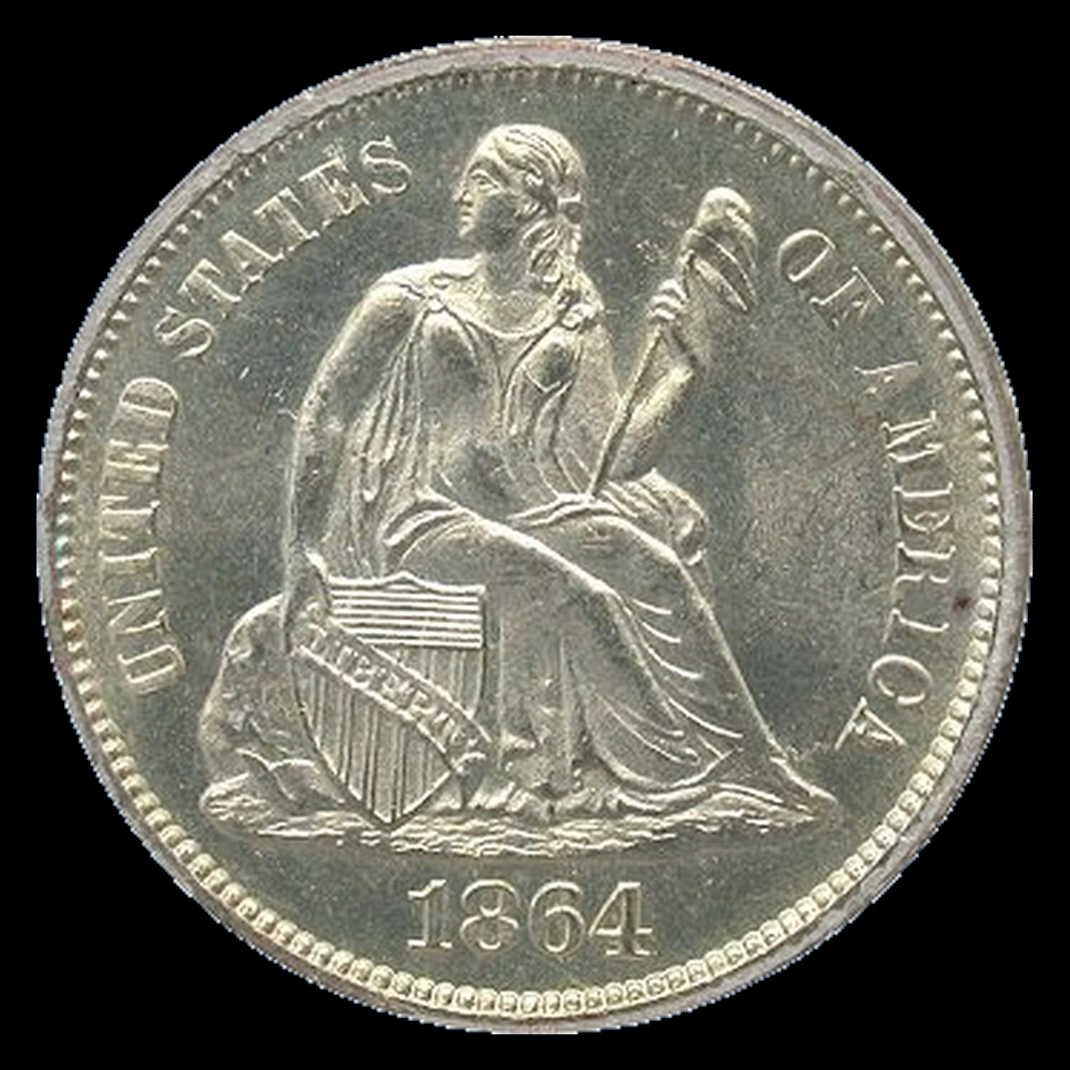 1864 Liberty Seated Dime: Die Clash