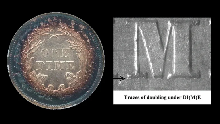 1866 Dime Errors — error coin photographs