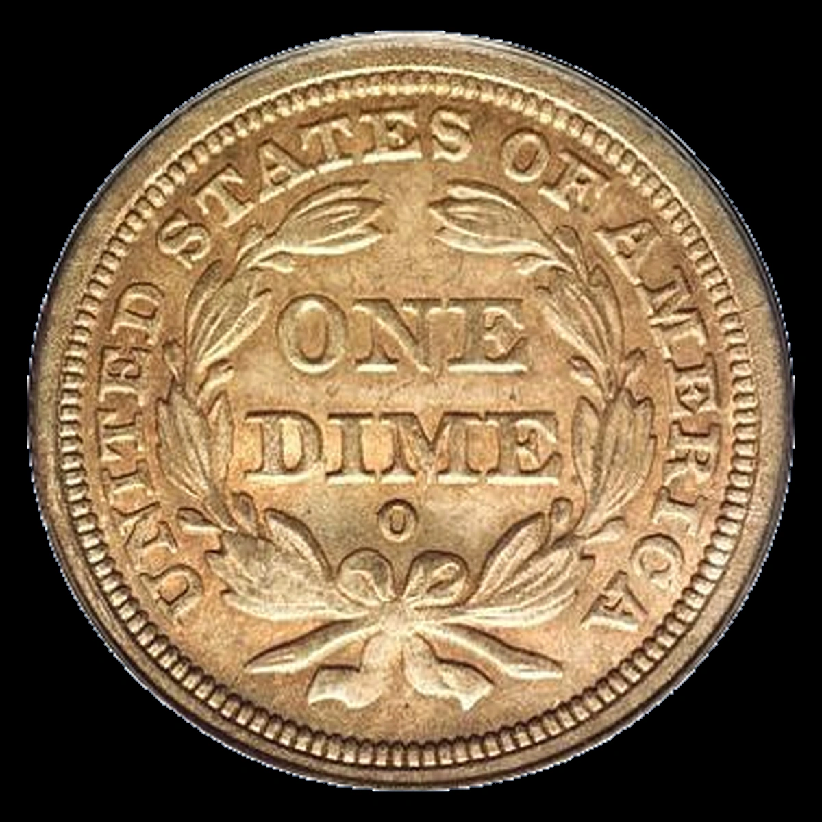 1843 Liberty Seated Dime: Die Crack