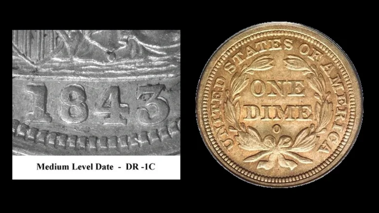 1843 Dime Errors — error coin photographs
