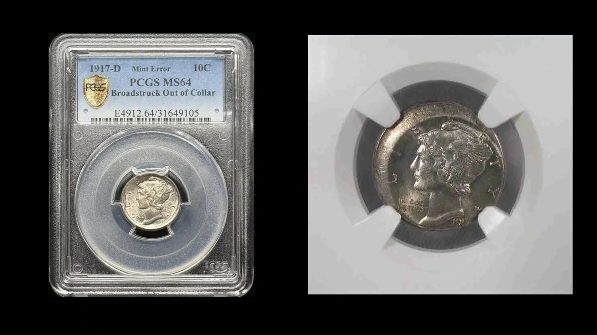 1917 Dime Errors — error coin photographs