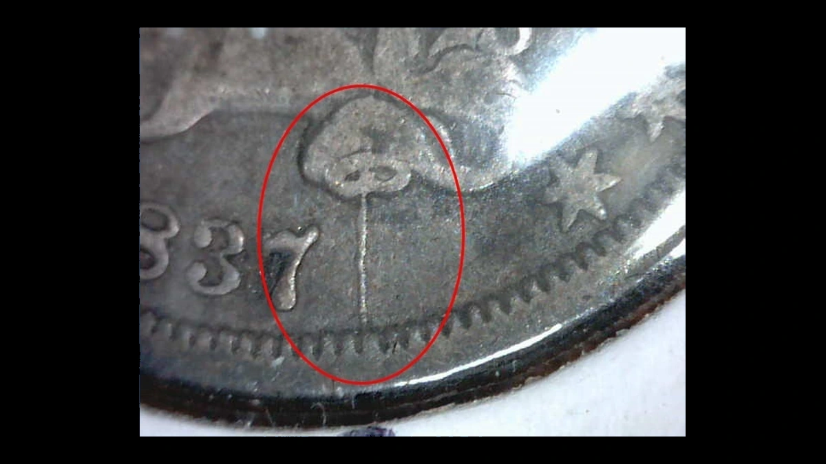 1837 Capped Bust Dime: Die Crack / Die Chip