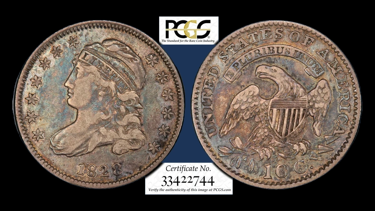 1828 Capped Bust Dime: Die Break