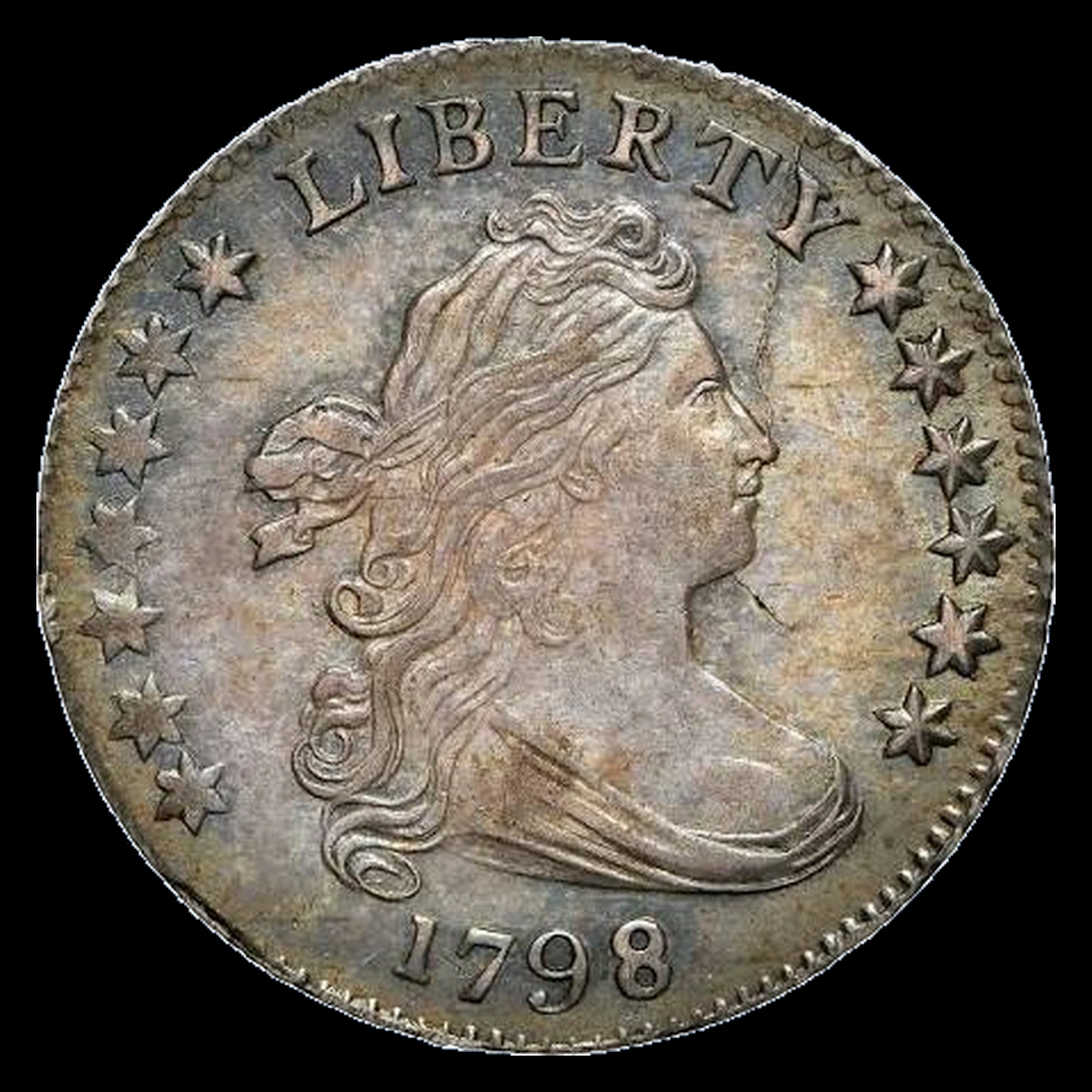 1798 Draped Bust Dime: Die Crack