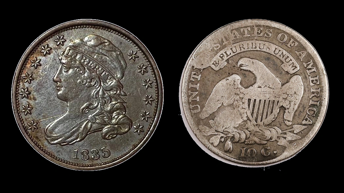1833 Dime Errors — error coin photographs