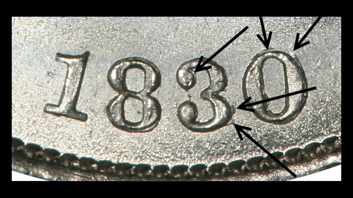 1830 Capped Bust Dime: Overdate