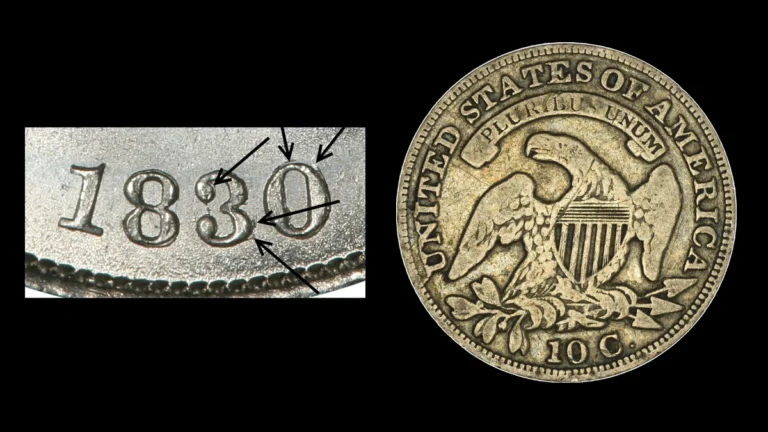 1830 Dime Errors — error coin photographs