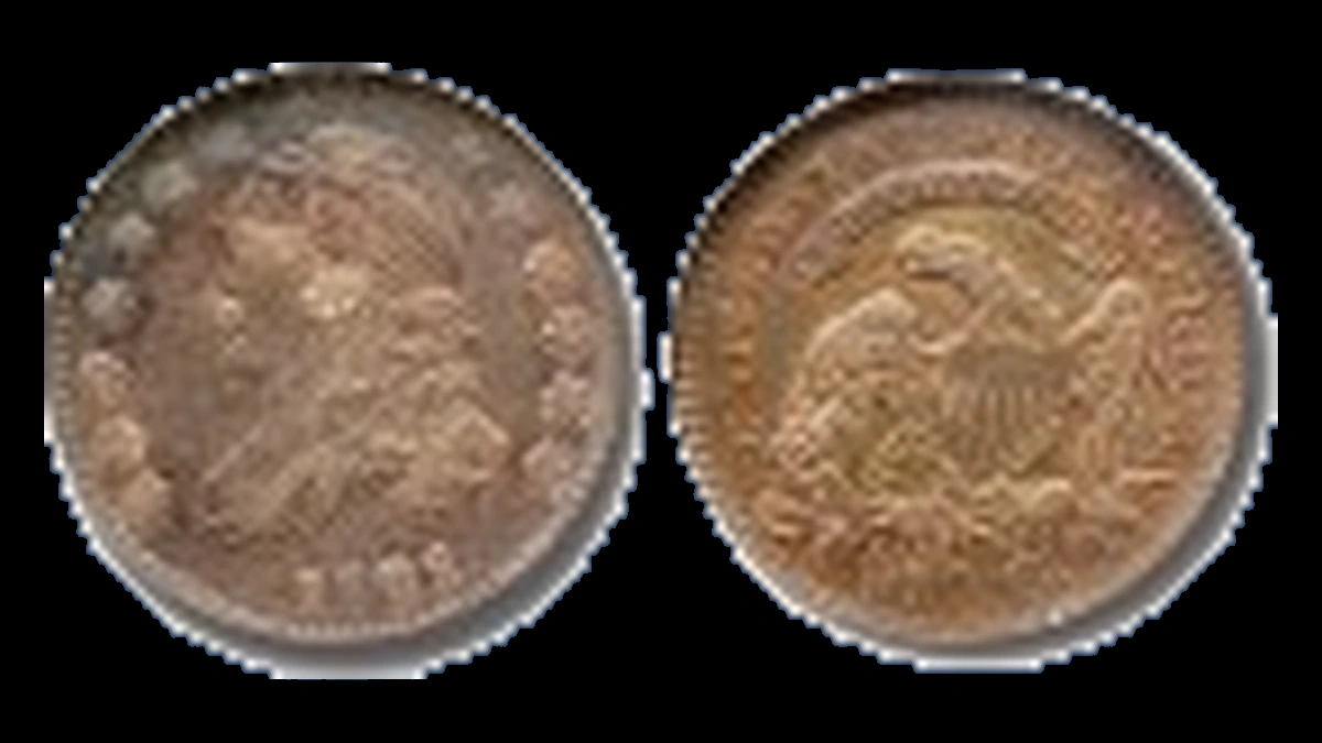 1821 Capped Bust Dime: Struck Through