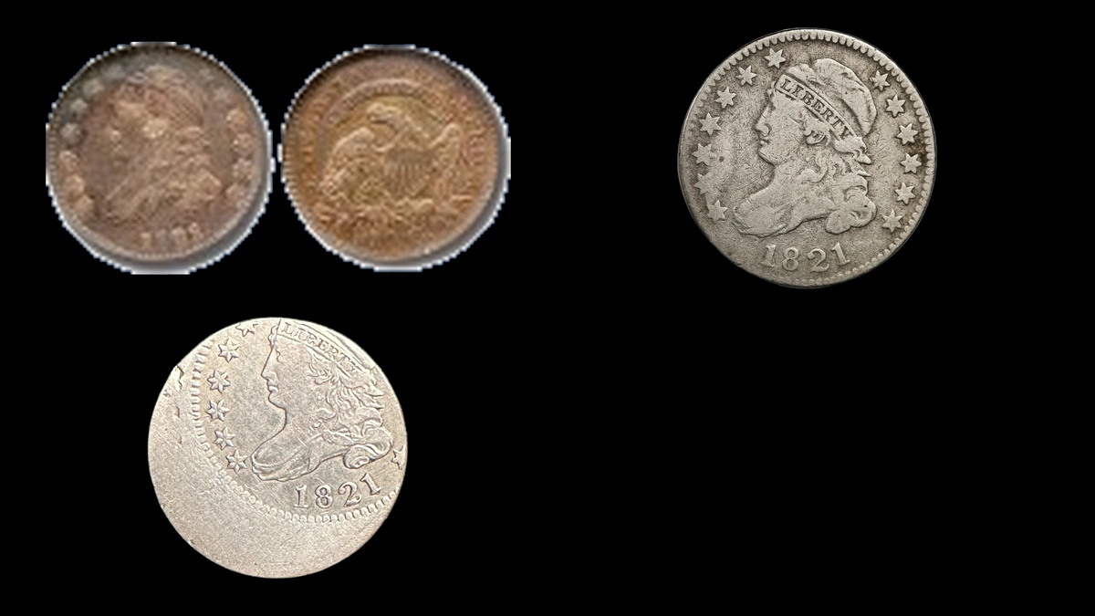 1821 Dime Errors — error coin photographs