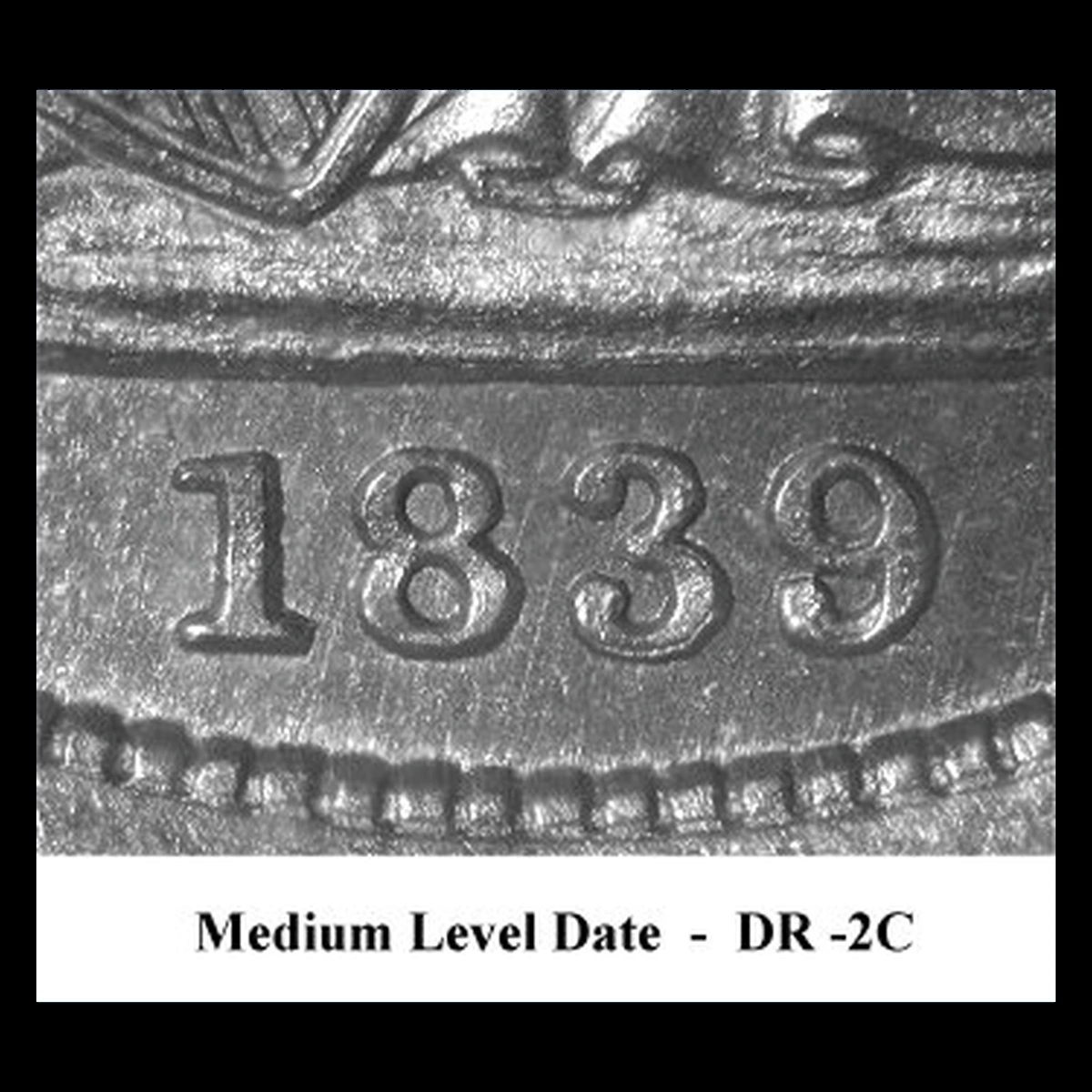 1839 Liberty Seated Dime: Repunched Date