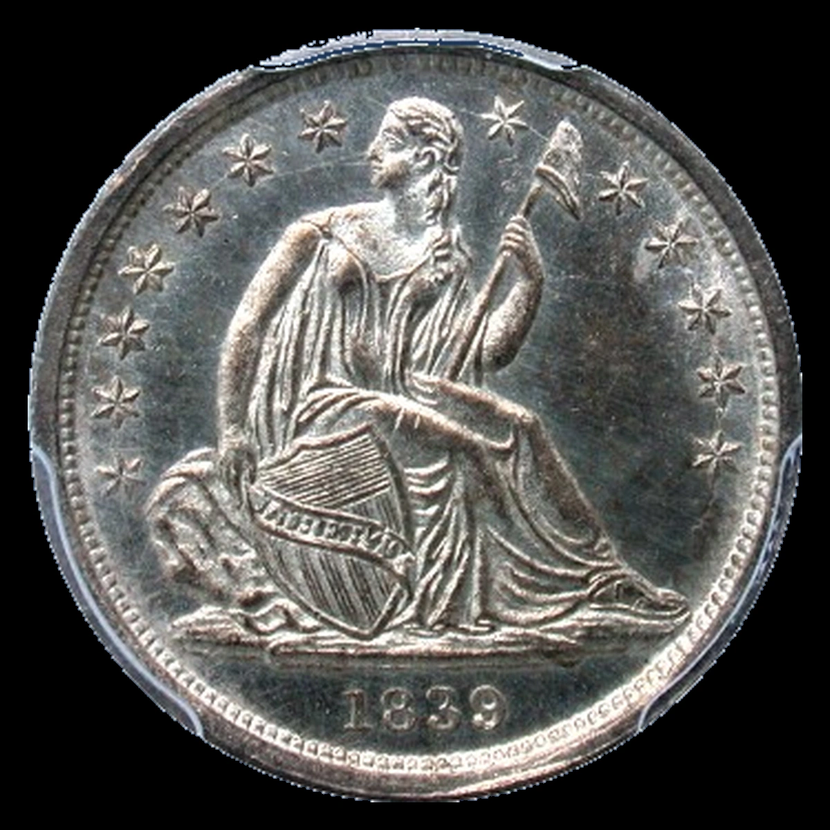 1839 Liberty Seated Dime: Die Crack / Die Chip