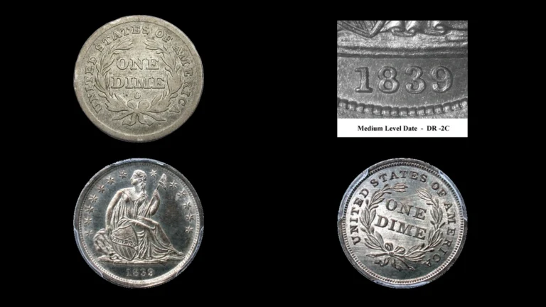 1839 Dime Errors — error coin photographs
