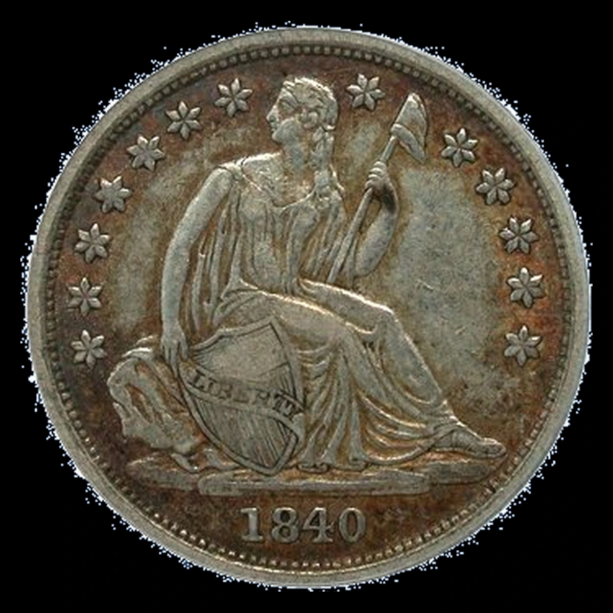 1840 Liberty Seated Dime: repunched star