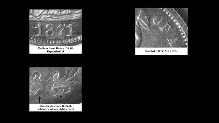 1871 Dime Errors — error coin photographs