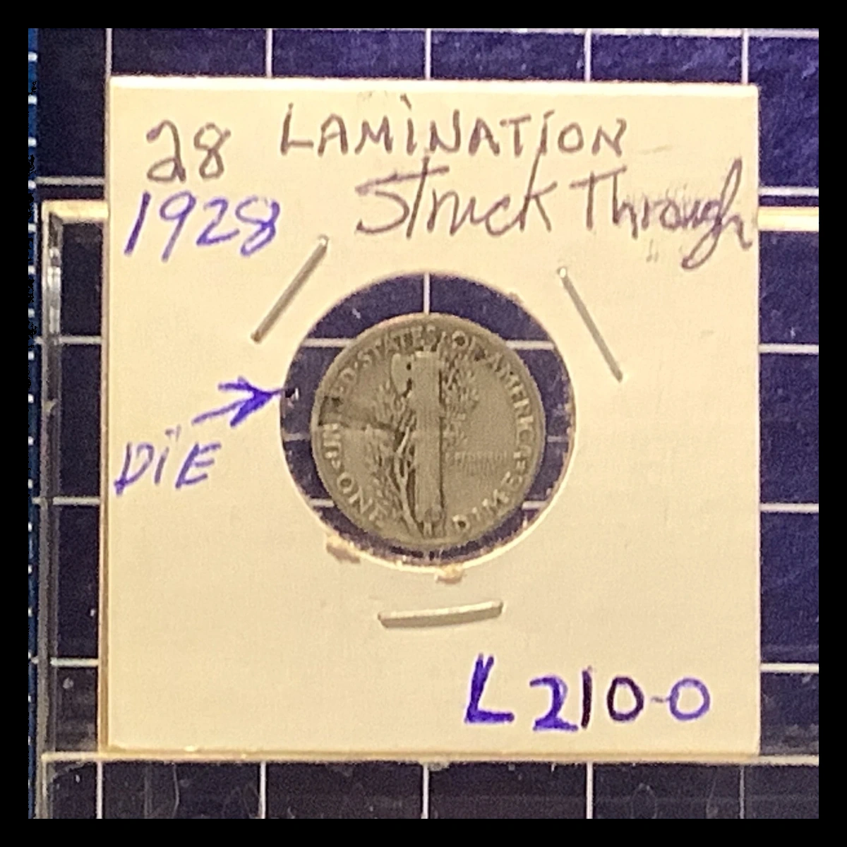 1928 Mercury Dime: Lamination / Split Planchet